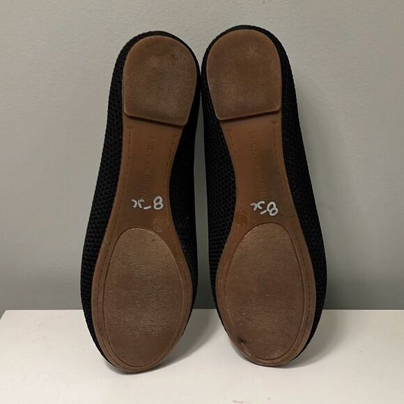 Lucky Brand Women's Black Solid Knit Slip On Round Toe Ballet Flats - Picture 6 of 9